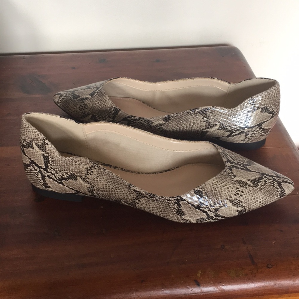Kelly & Katie Snakeskin Flats